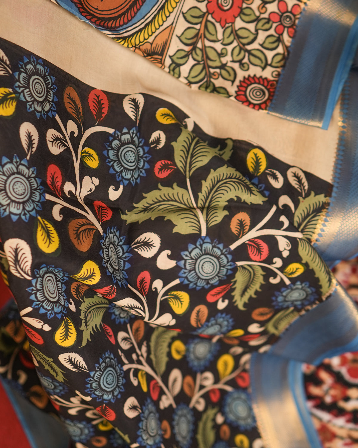 Pen Kalamkari Bangalore Silk – Multicolour