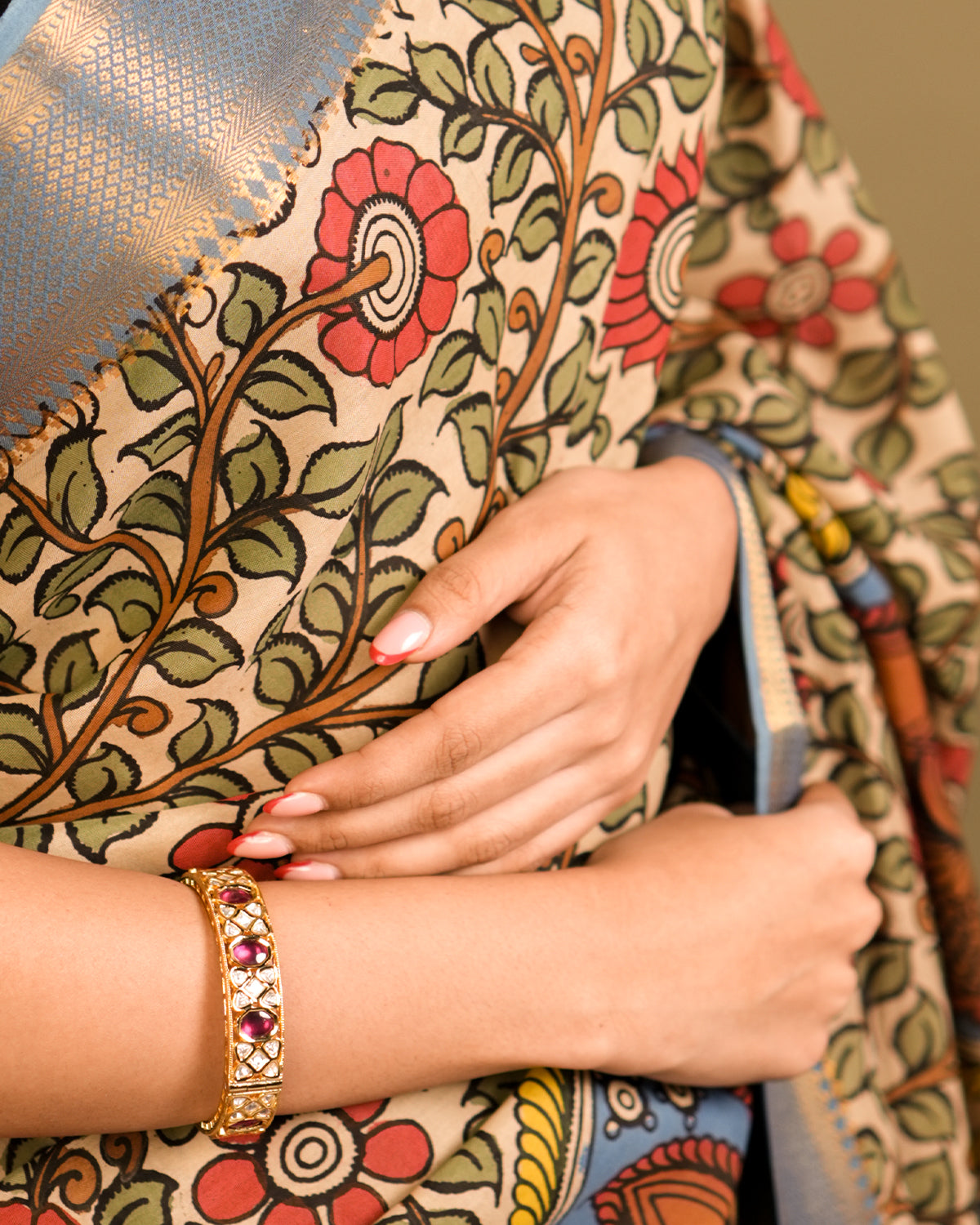 Pen Kalamkari Bangalore Silk – Multicolour