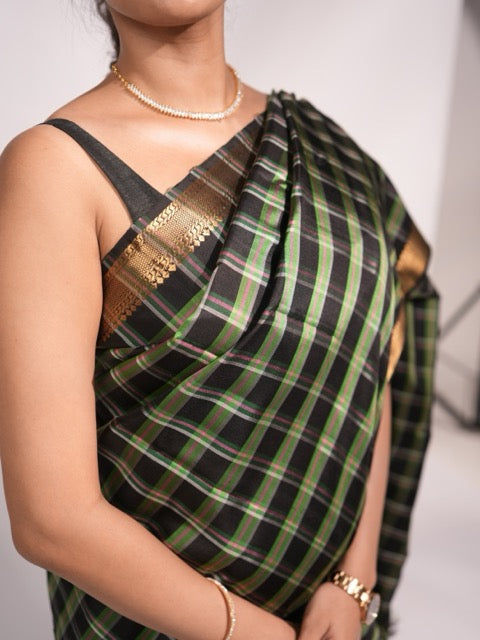 Pure Kanjivaram Silk – Black