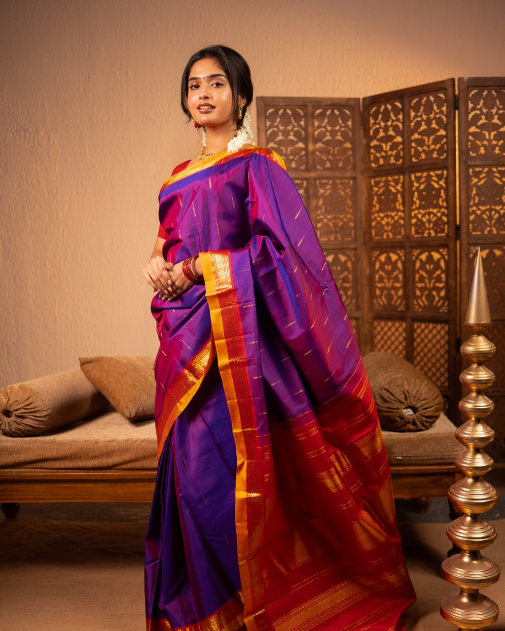 Pure Kanjivaram Silk – Mallimottu - Royal Vadamalli
