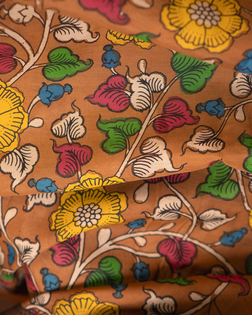 Pen Kalamkari Bangalore Silk – Black