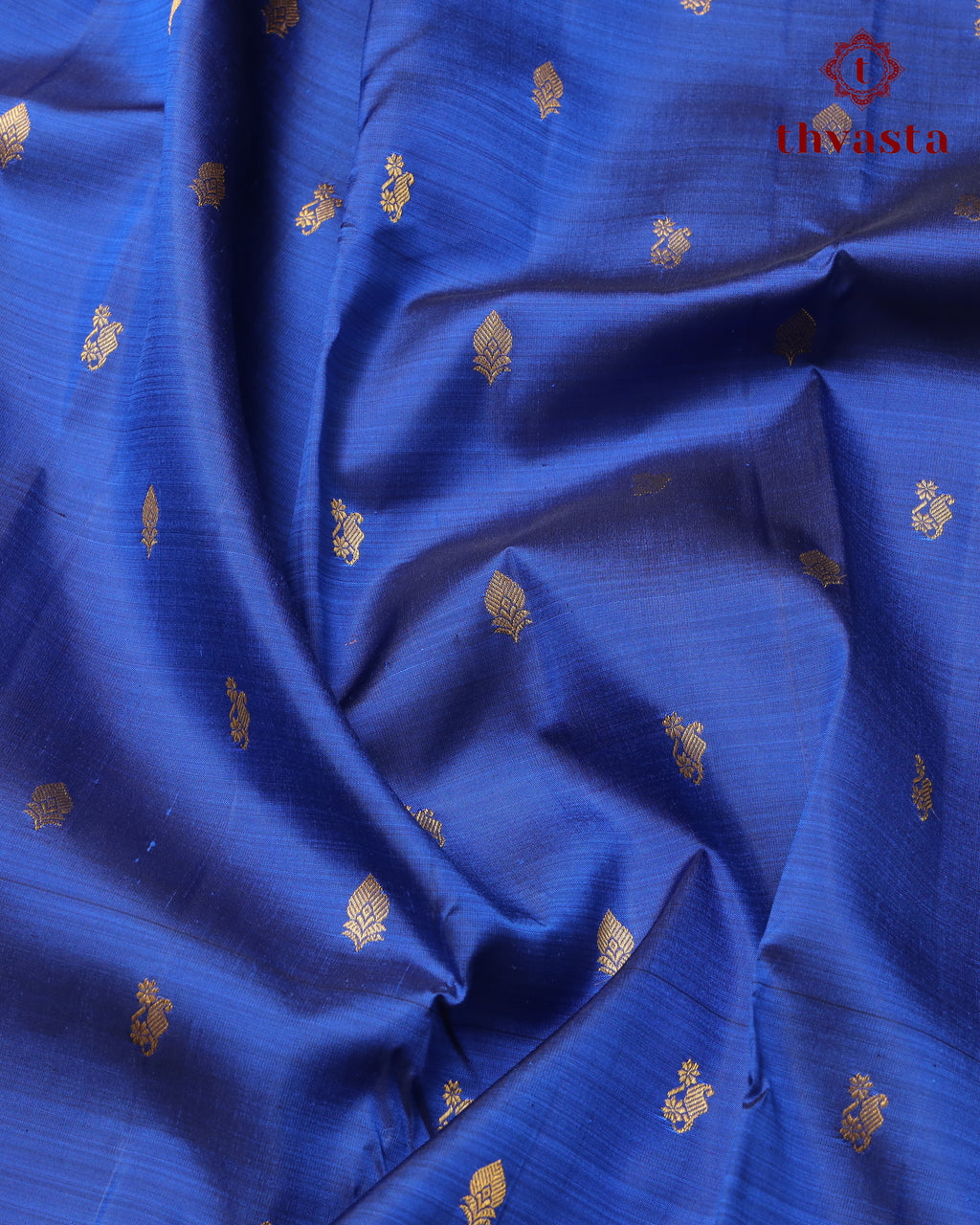 Pure Kanjivaram Silk - Royal Blue with Baby Pink Border