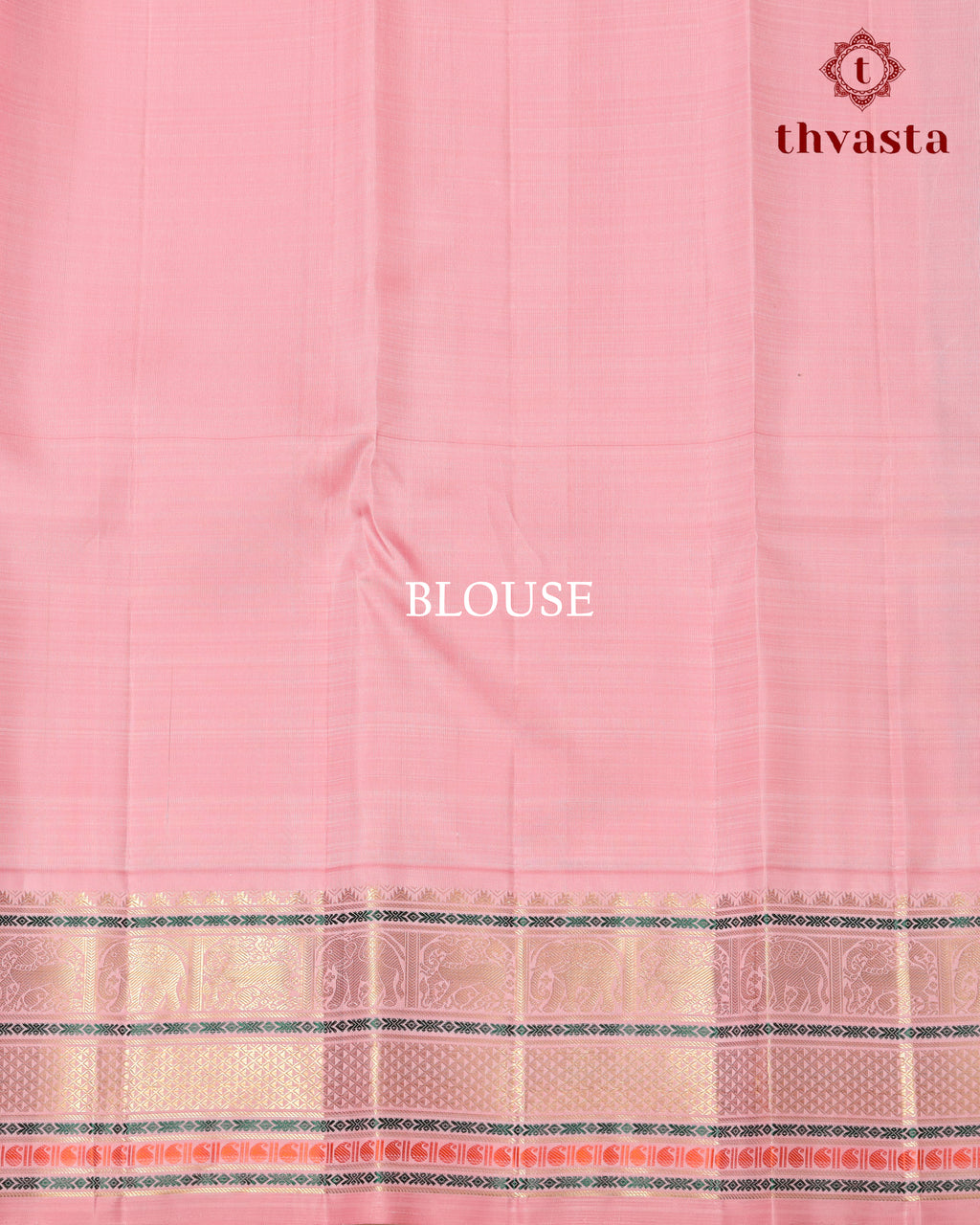 Pure Kanjivaram Silk - Royal Blue with Baby Pink Border
