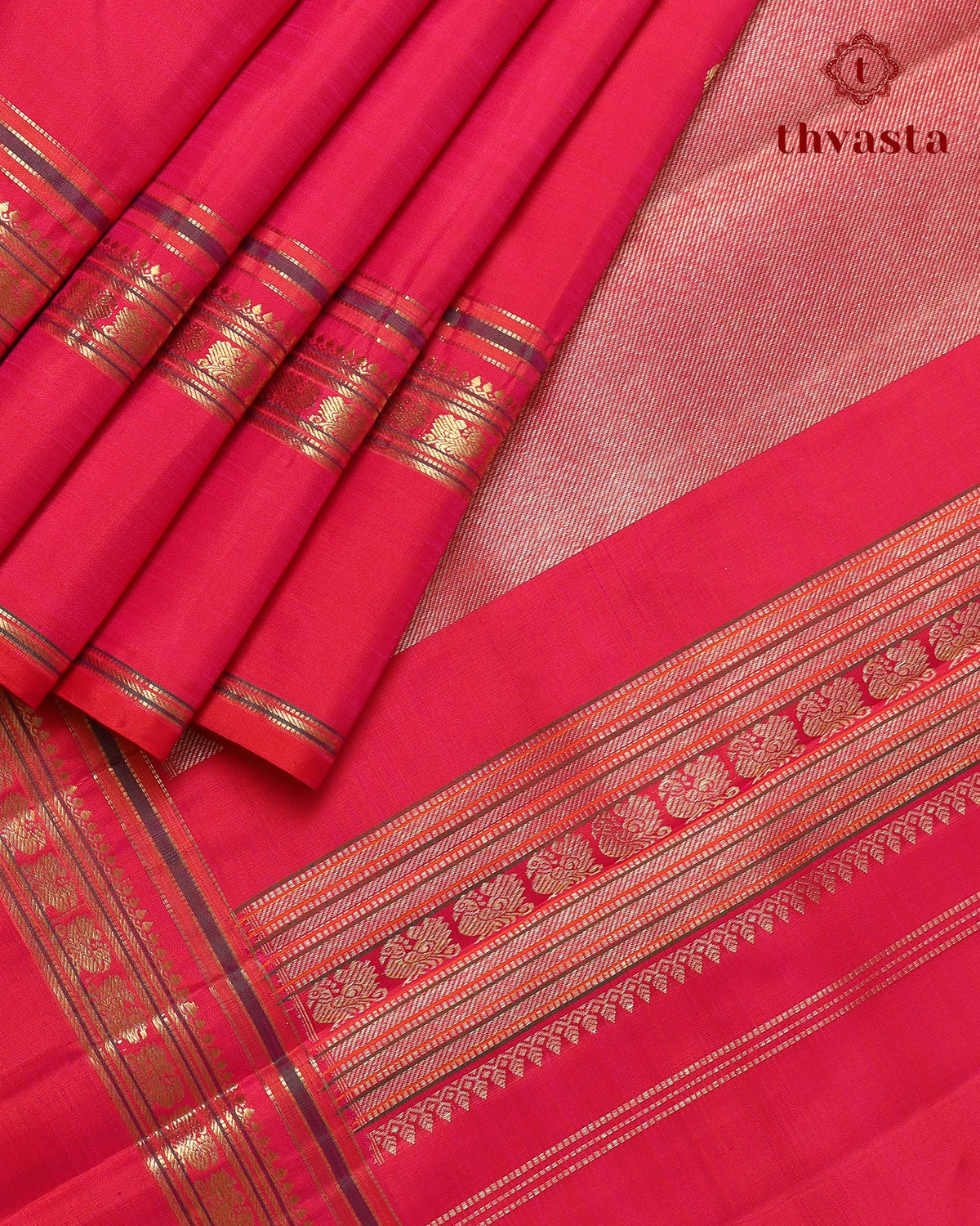 Pure Kanjivaram Silk - Classic Rani Pink