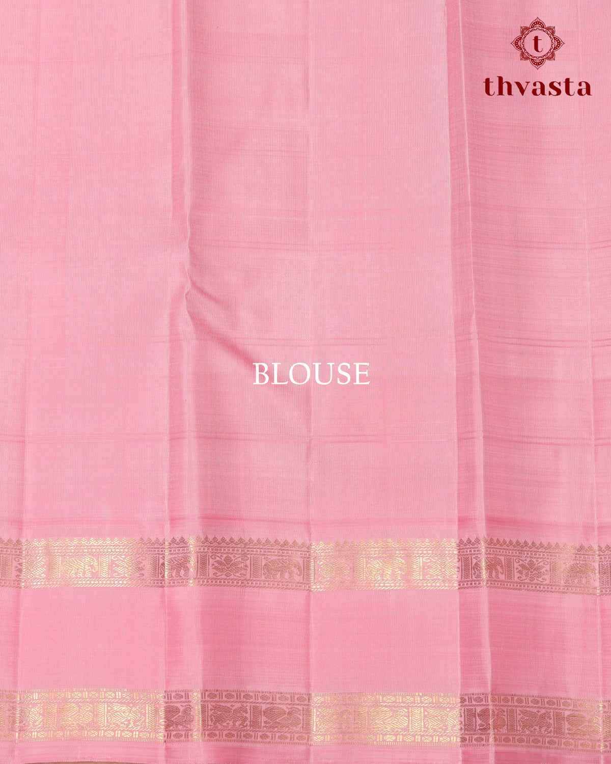 Pure Kanjivaram Silk - Rich Navy with Light Pink Border