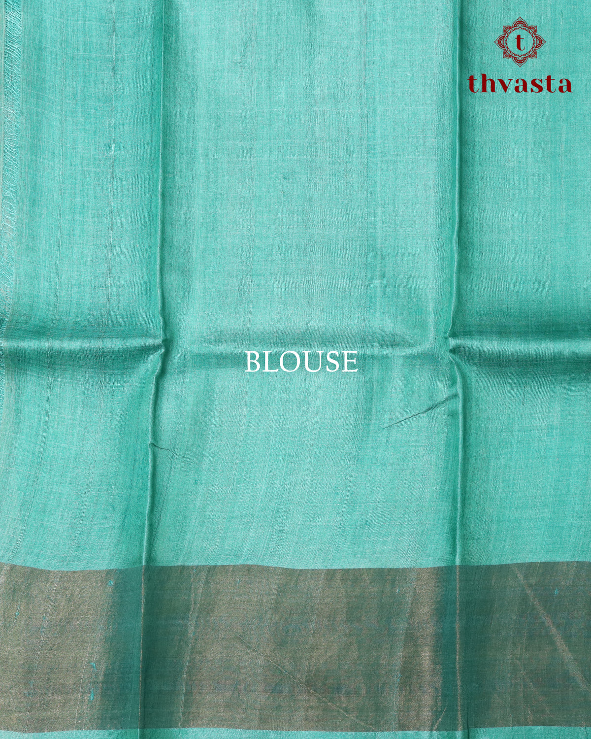 Pure Tussar - Turquoise Teal Polka dots