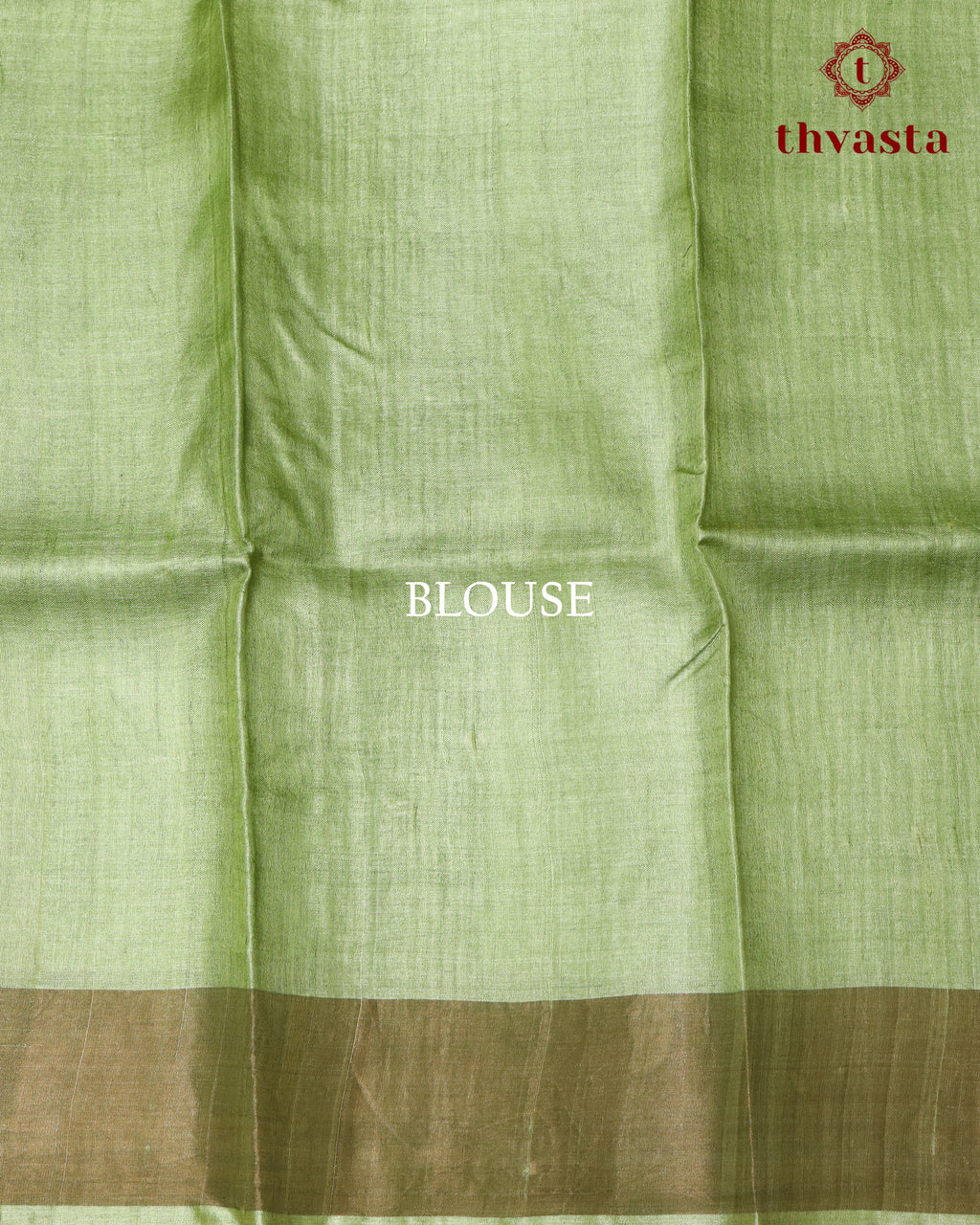 Pure Tussar - Light Green Polka dot