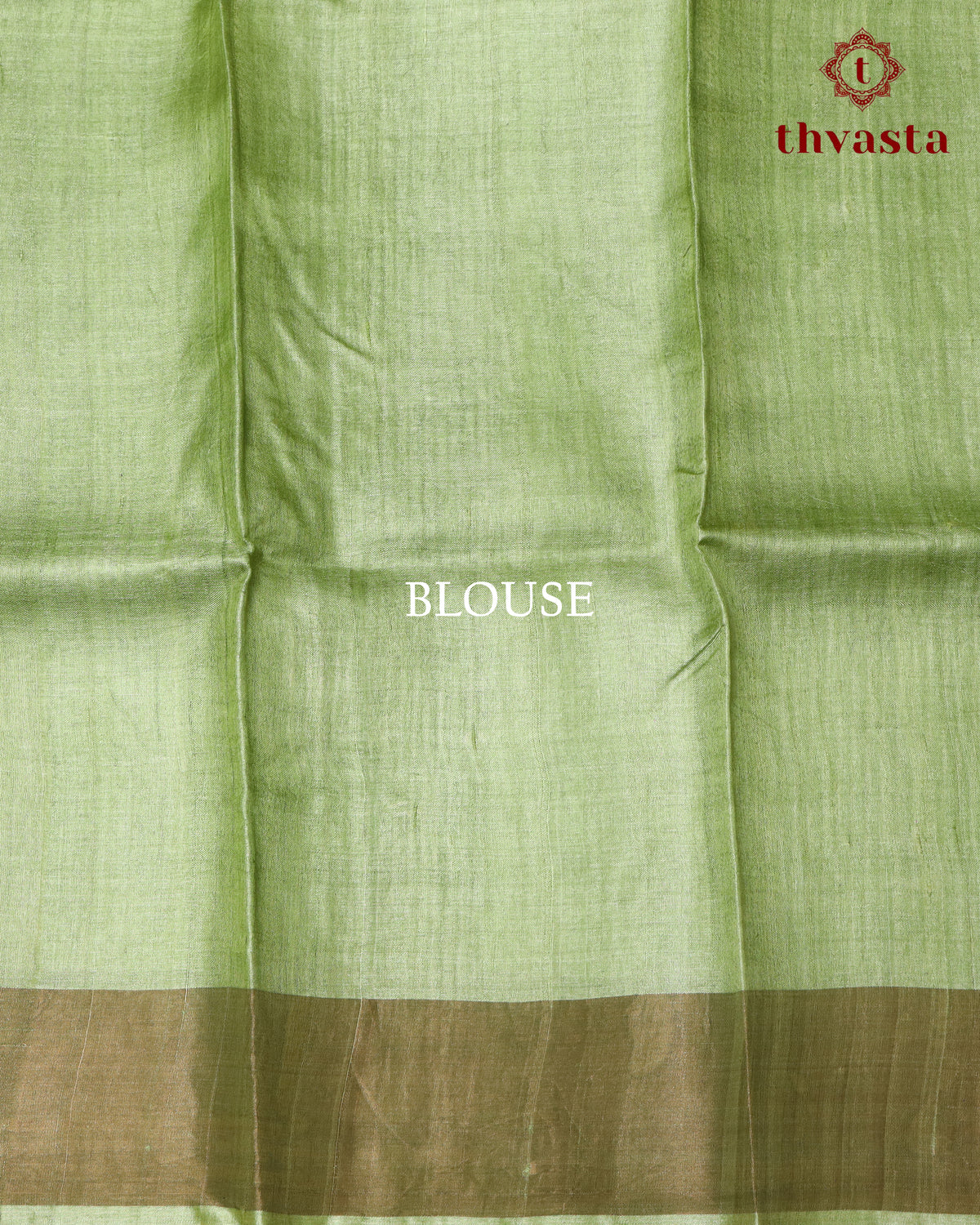 Pure Tussar - Light Green Polka dot