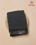 Mangalagiri Digital Print Saree -  Black polka dots