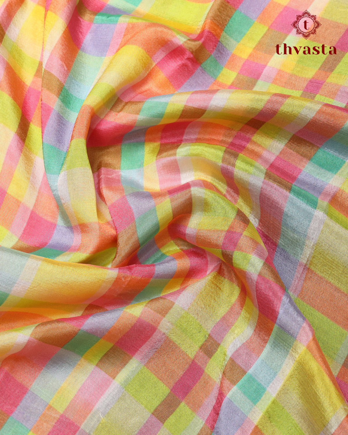 Mangalagiri Digital Print Saree -  Multi colour checks