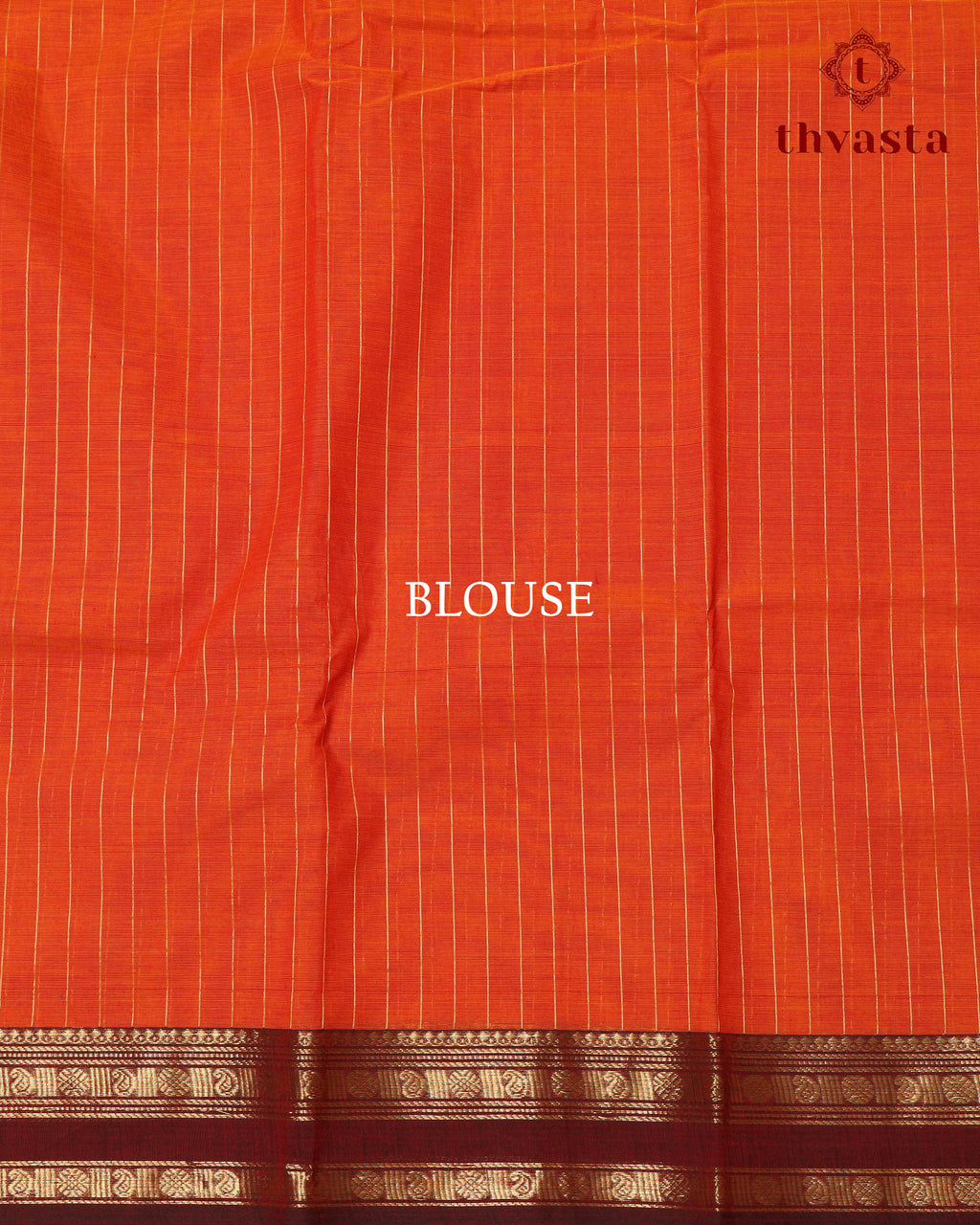 Kanchi Cotton Saree - Orange with Arakku Border