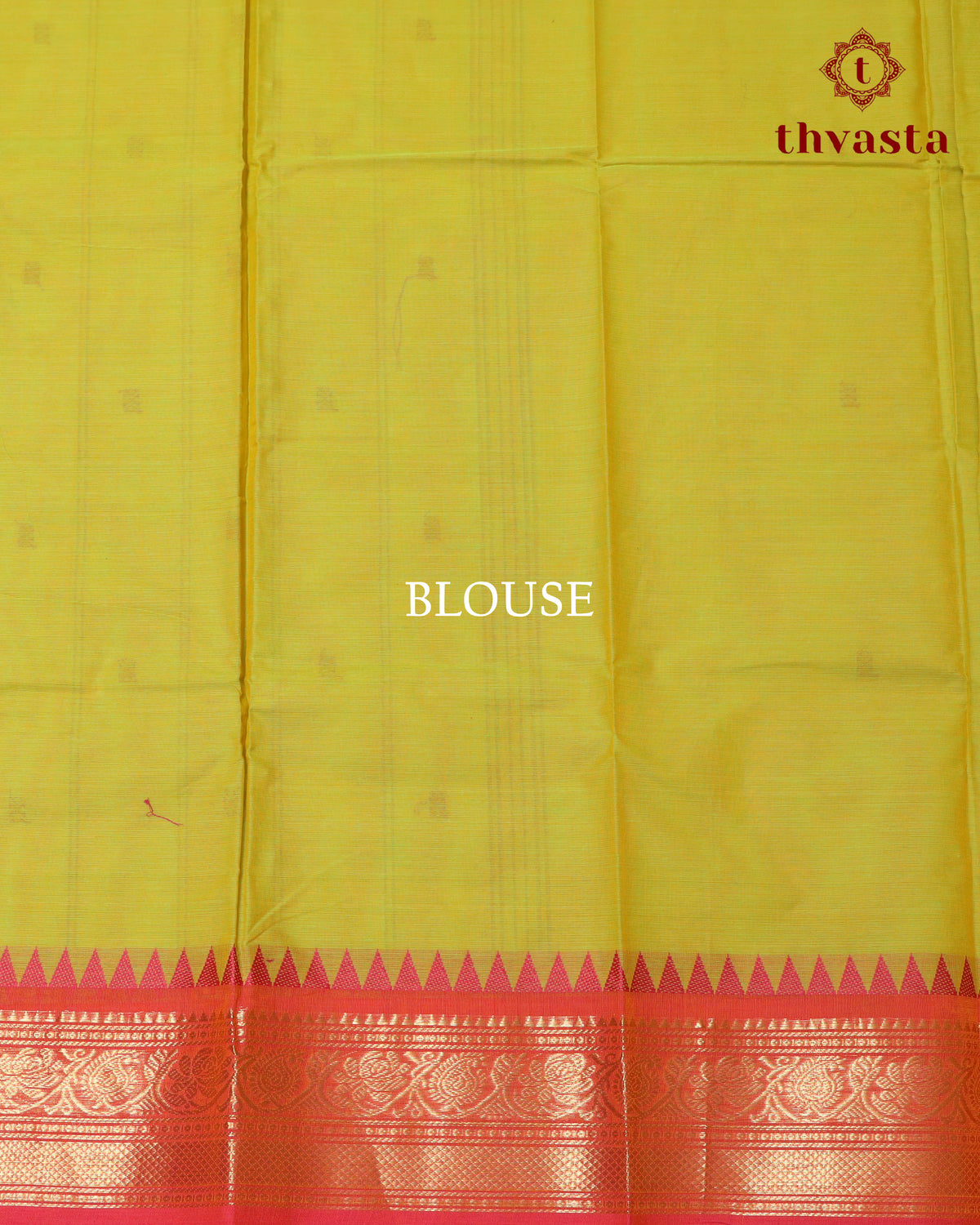 Kanchi Cotton Saree - Green and Orange Border