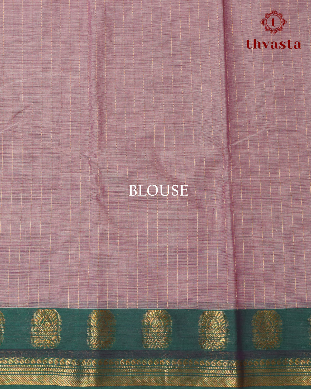 Kanchi Cotton Saree - Mauve and Green Border