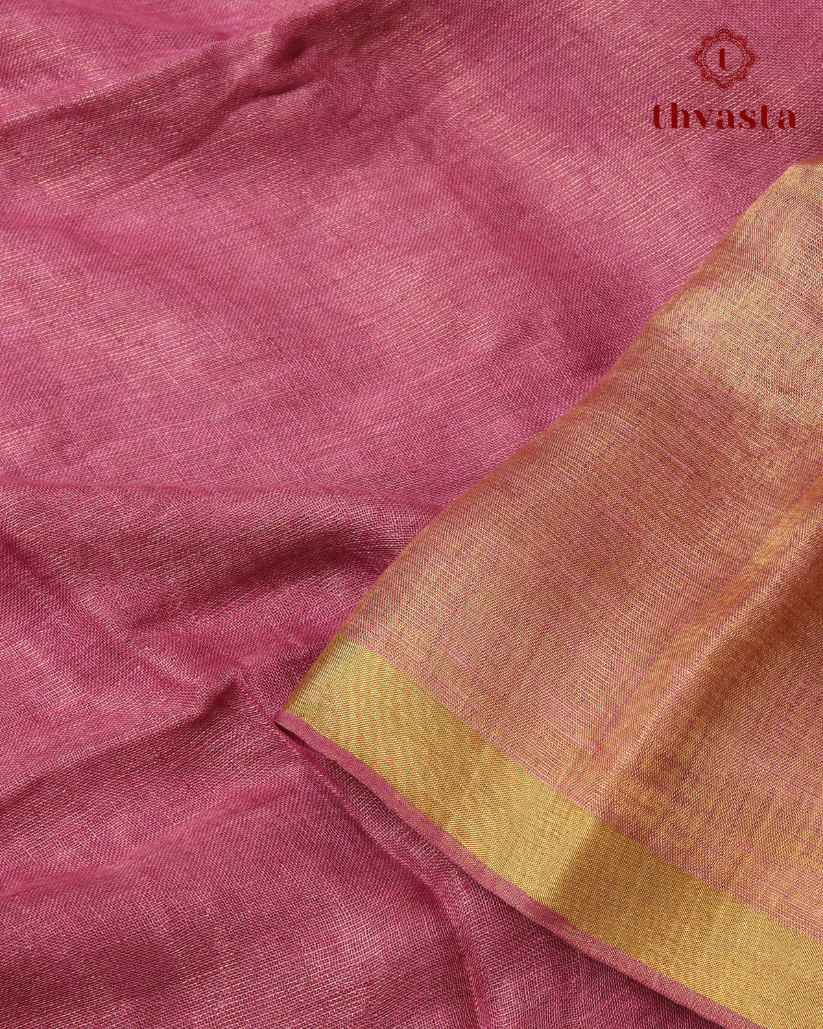 Metallic Linen Saree - Dark Mauve