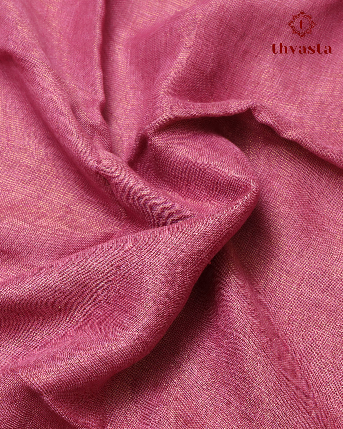 Metallic Linen Saree - Dark Mauve