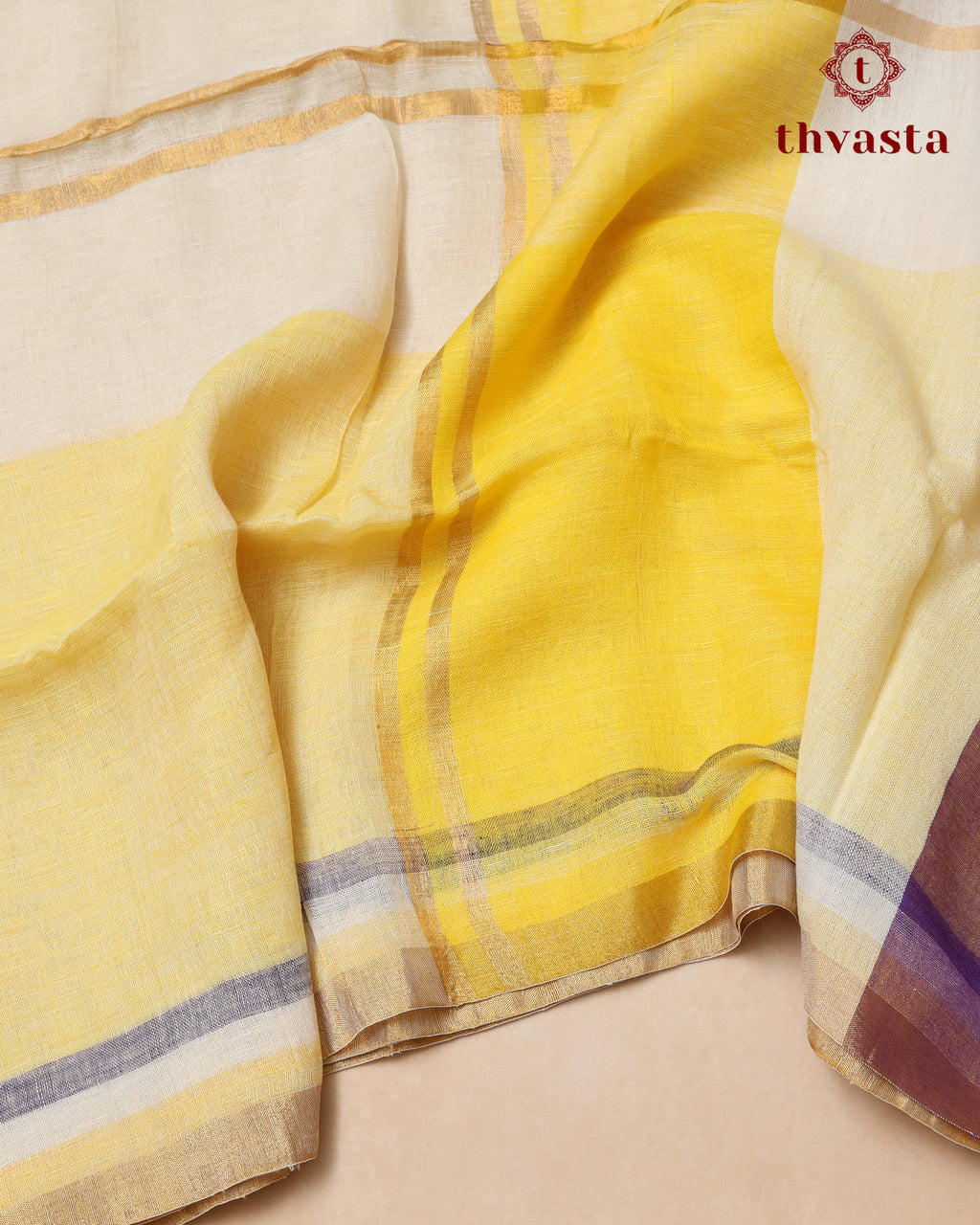 Multi coloured Linen Saree