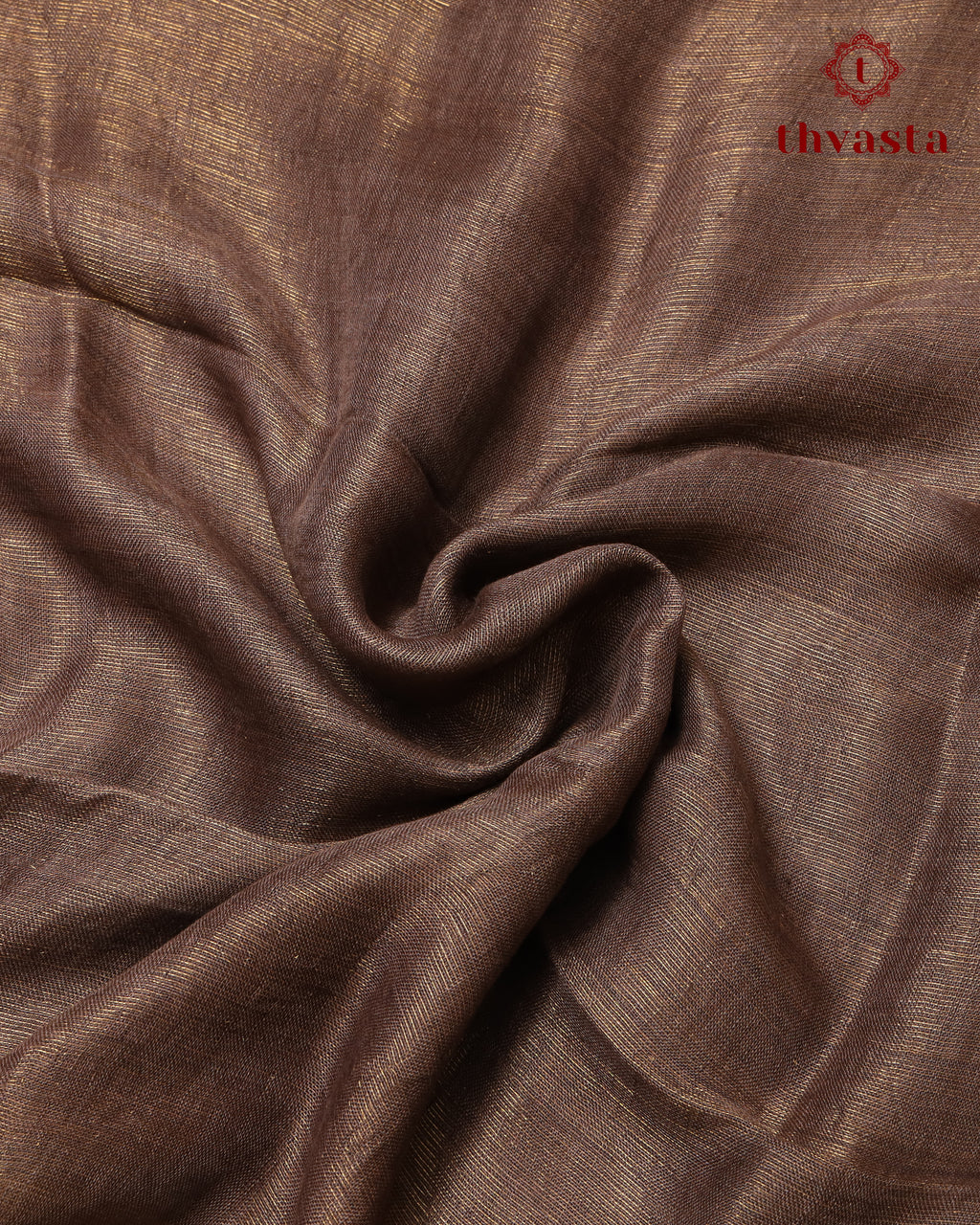 Metallic Linen Saree - Brown