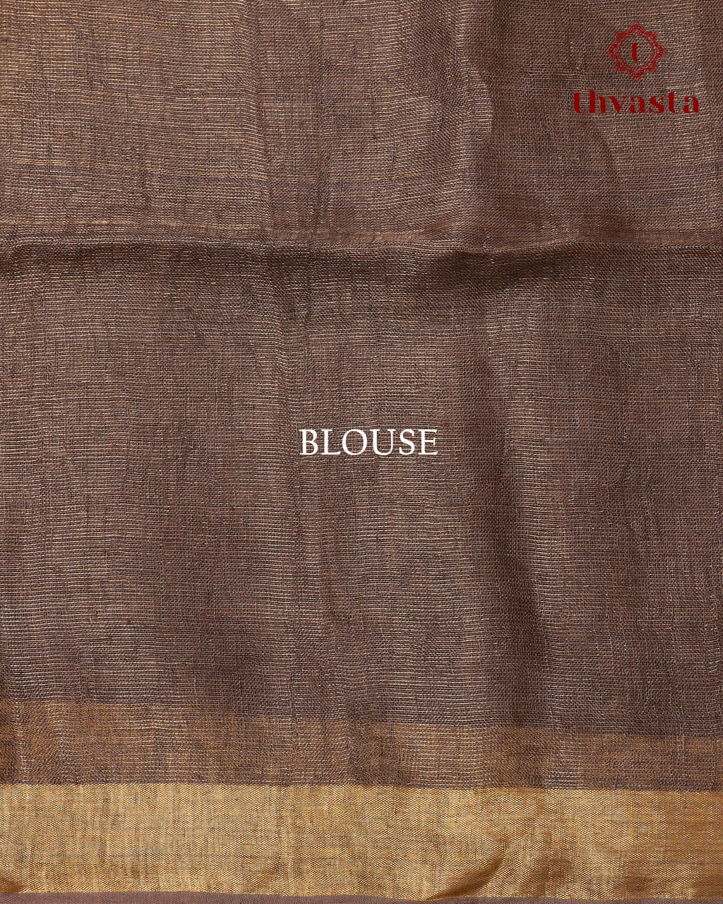 Metallic Linen Saree - Brown