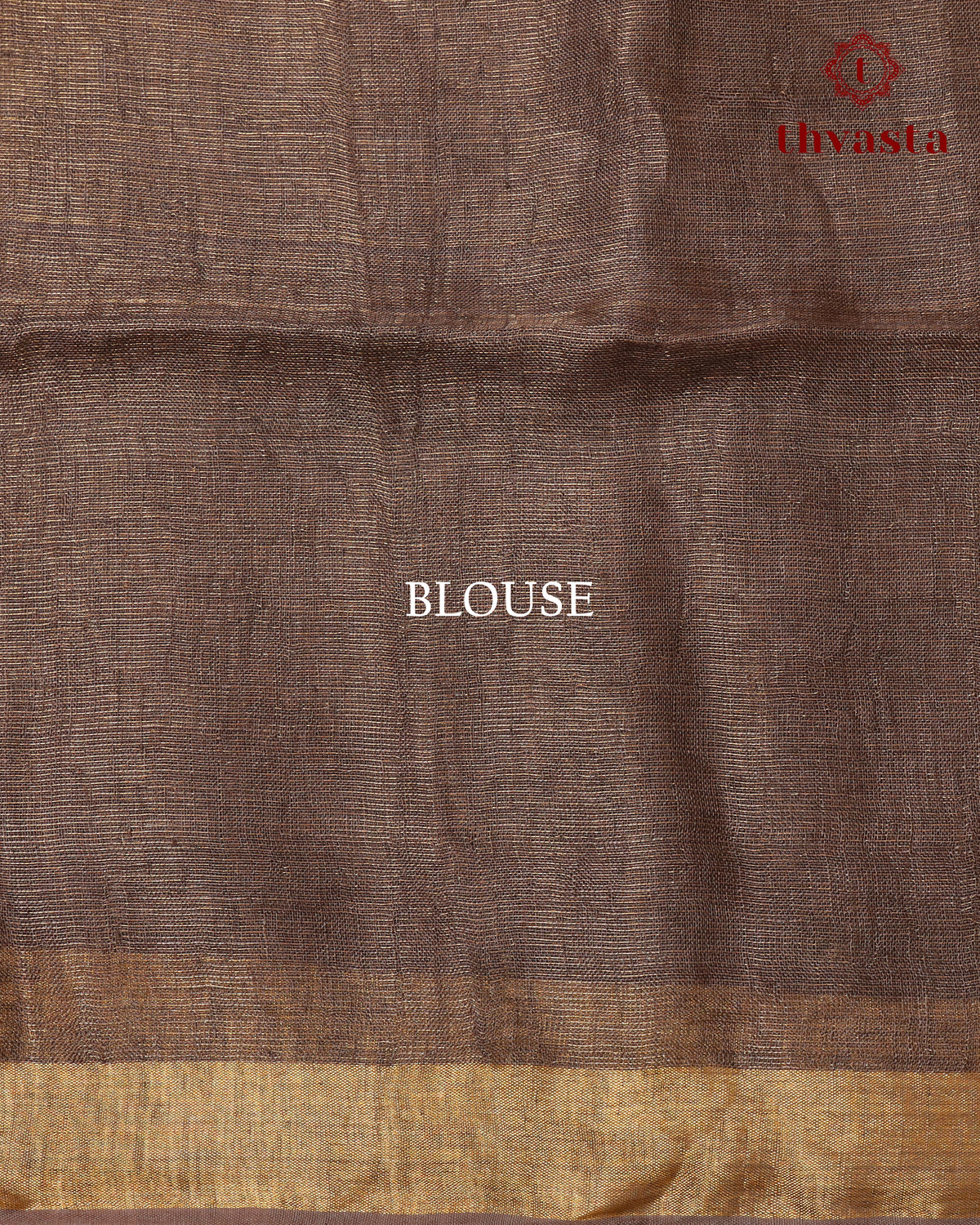Metallic Linen Saree - Brown