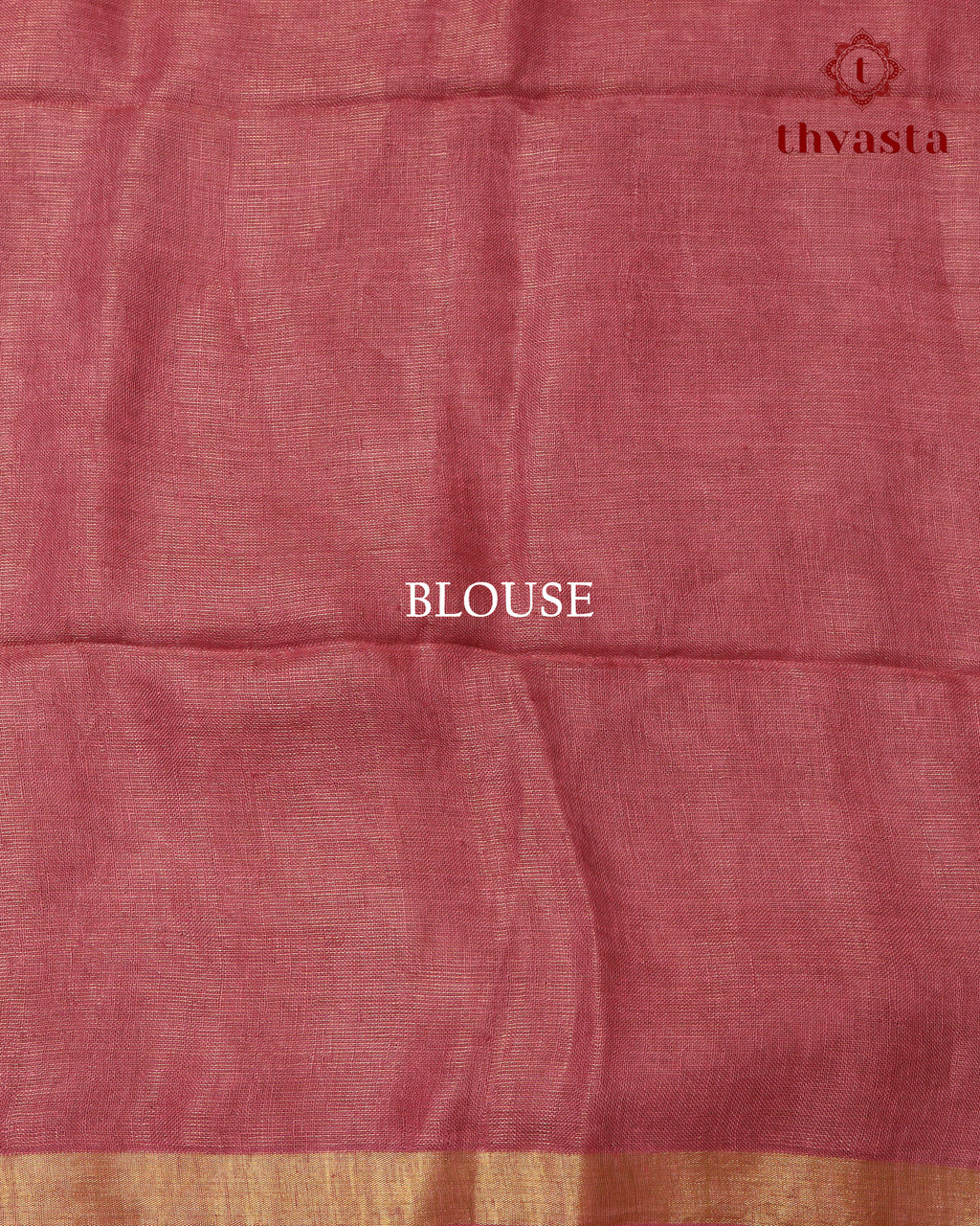 Metallic Linen Saree - Muted Rust Pink