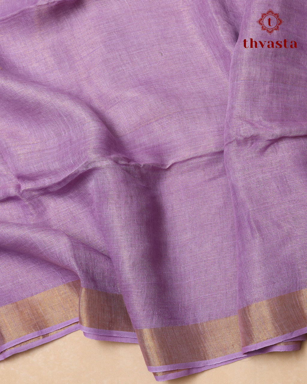 Metallic Linen Saree - Lavender
