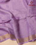 Metallic Linen Saree - Lavender