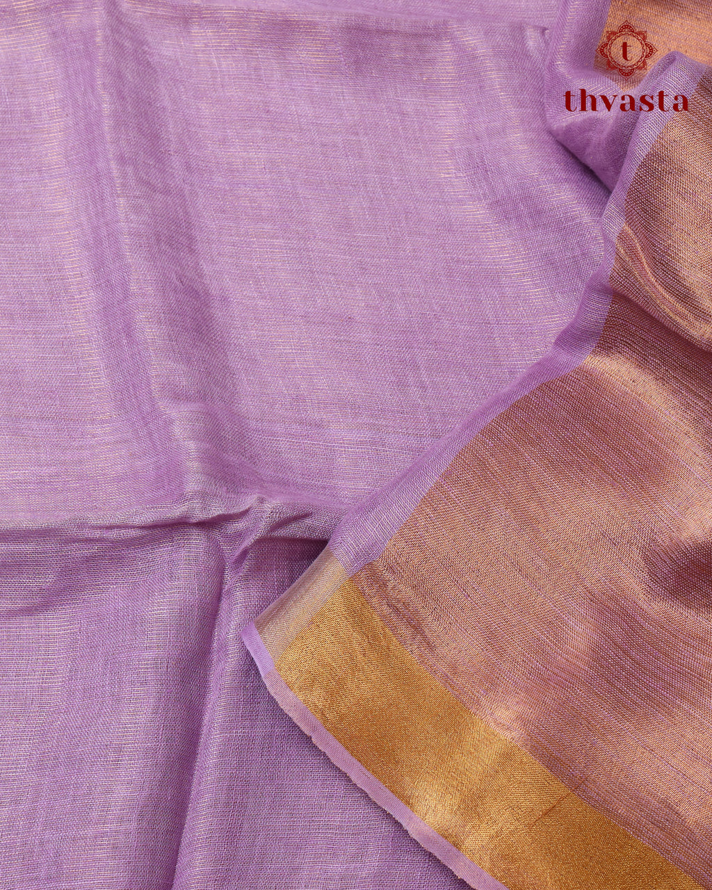 Metallic Linen Saree - Lavender