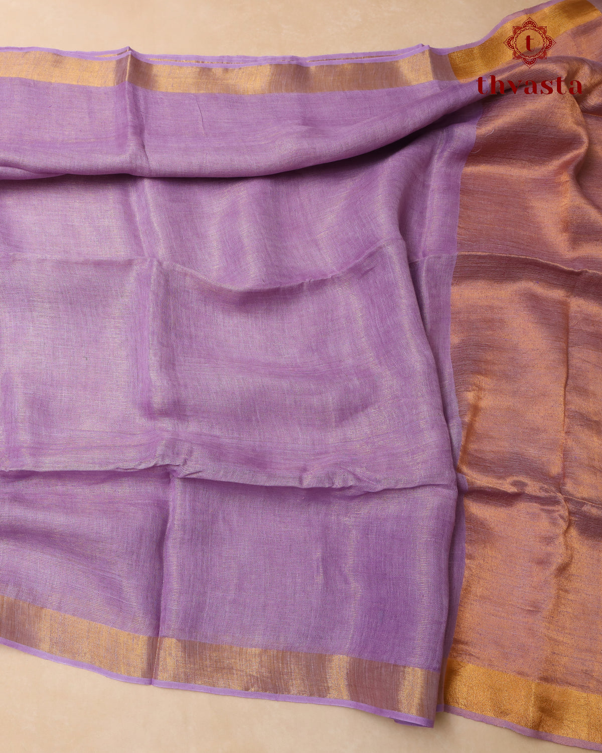 Metallic Linen Saree - Lavender