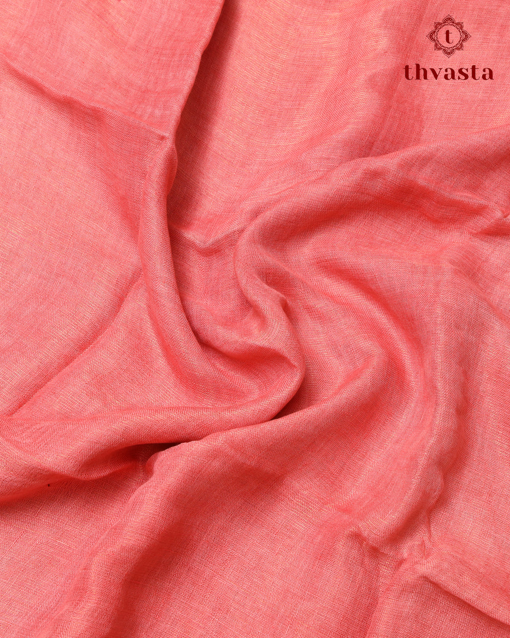 Metallic Linen Saree - Peach