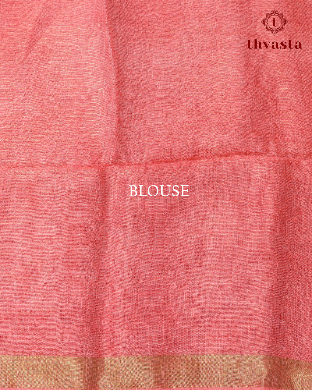 Metallic Linen Saree - Peach