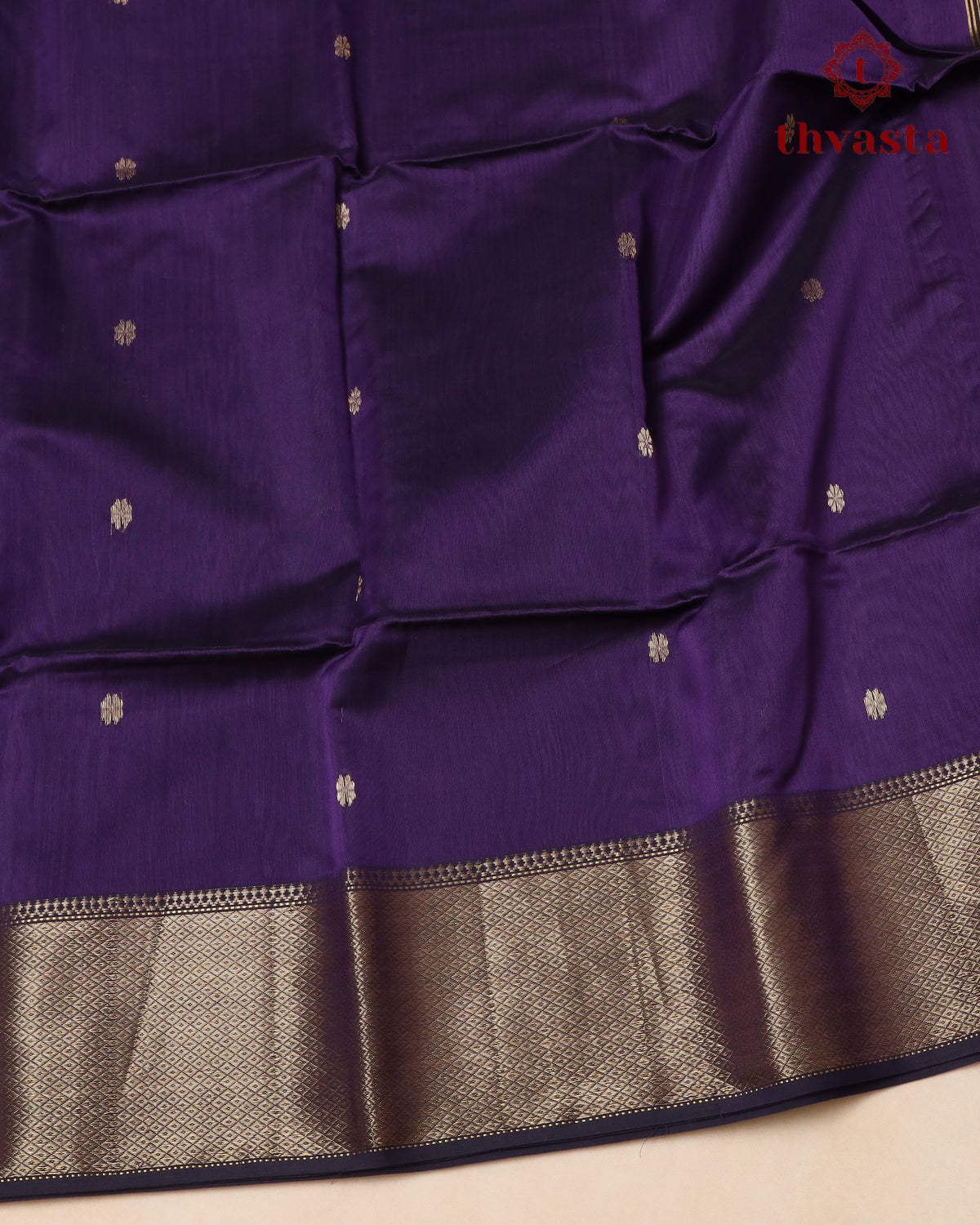 Maheshwari Silkcotton Saree -  Violet