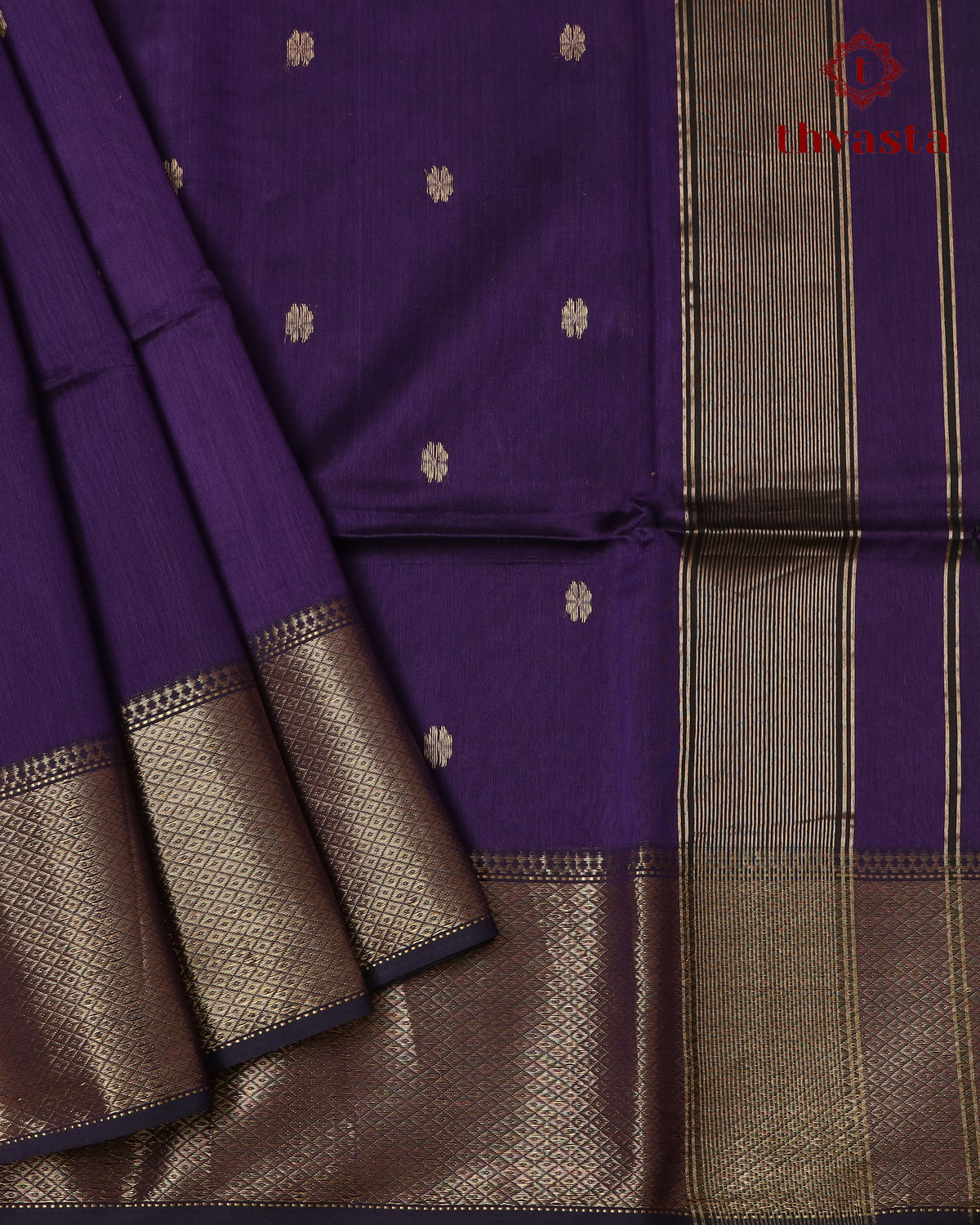 Maheshwari Silkcotton Saree -  Violet