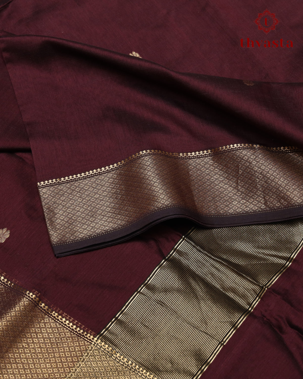 Maheshwari Silkcotton Saree -  Brown