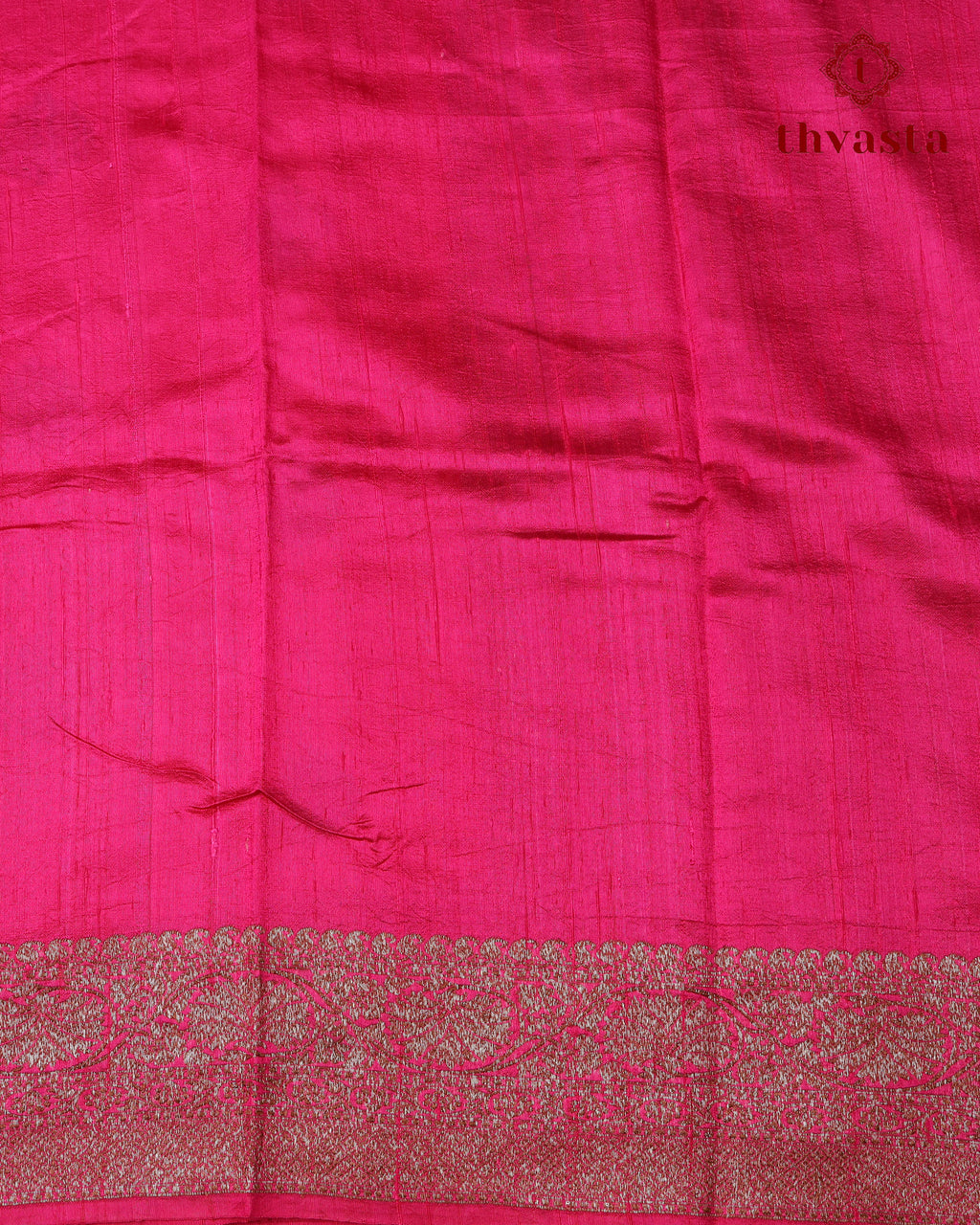 Pure Raw Silk Saree with Antique Gold Banaras Border -  Red