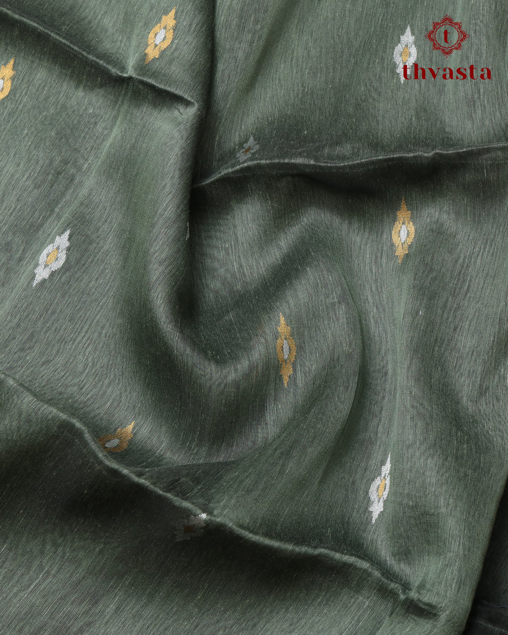 Elephant Grey Silk Linen Saree with Zari Border