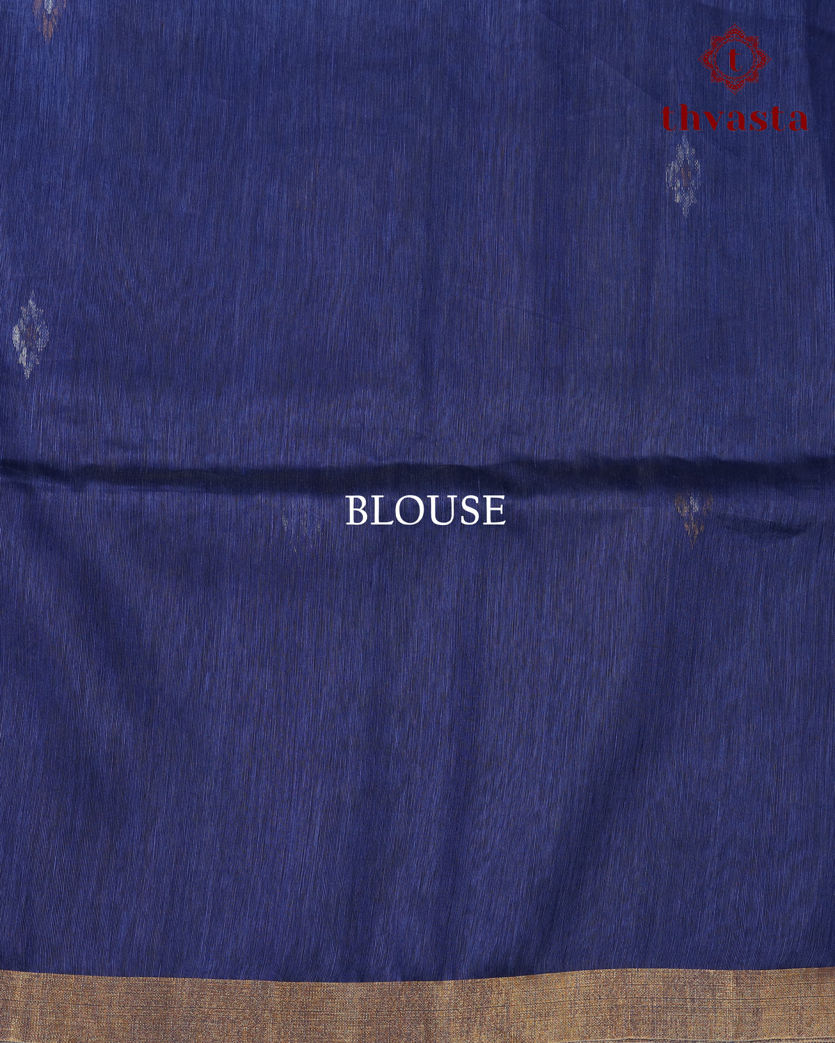 Dark Blue Silk Linen Saree with Zari Border