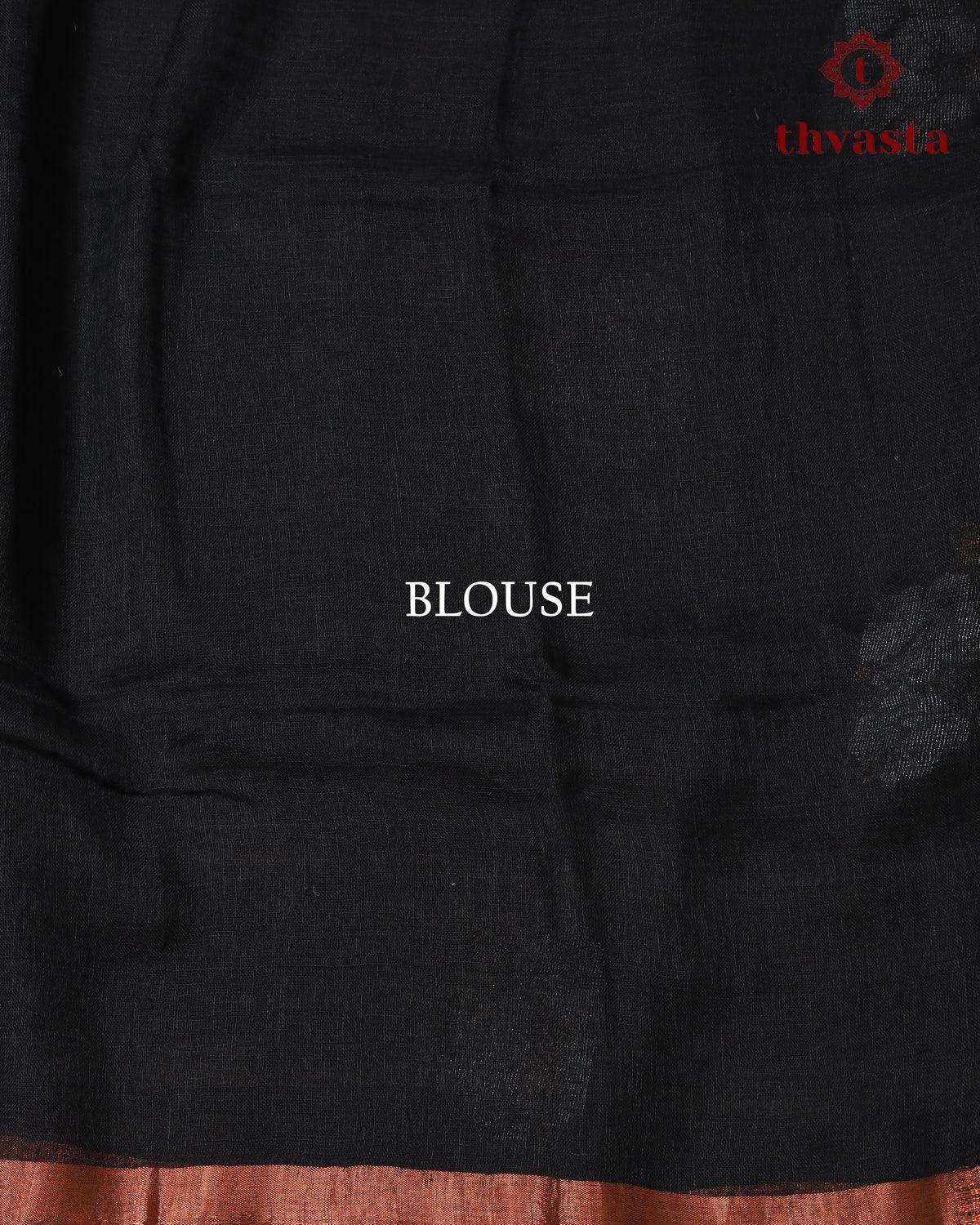 Black Linen Saree with Zari Border