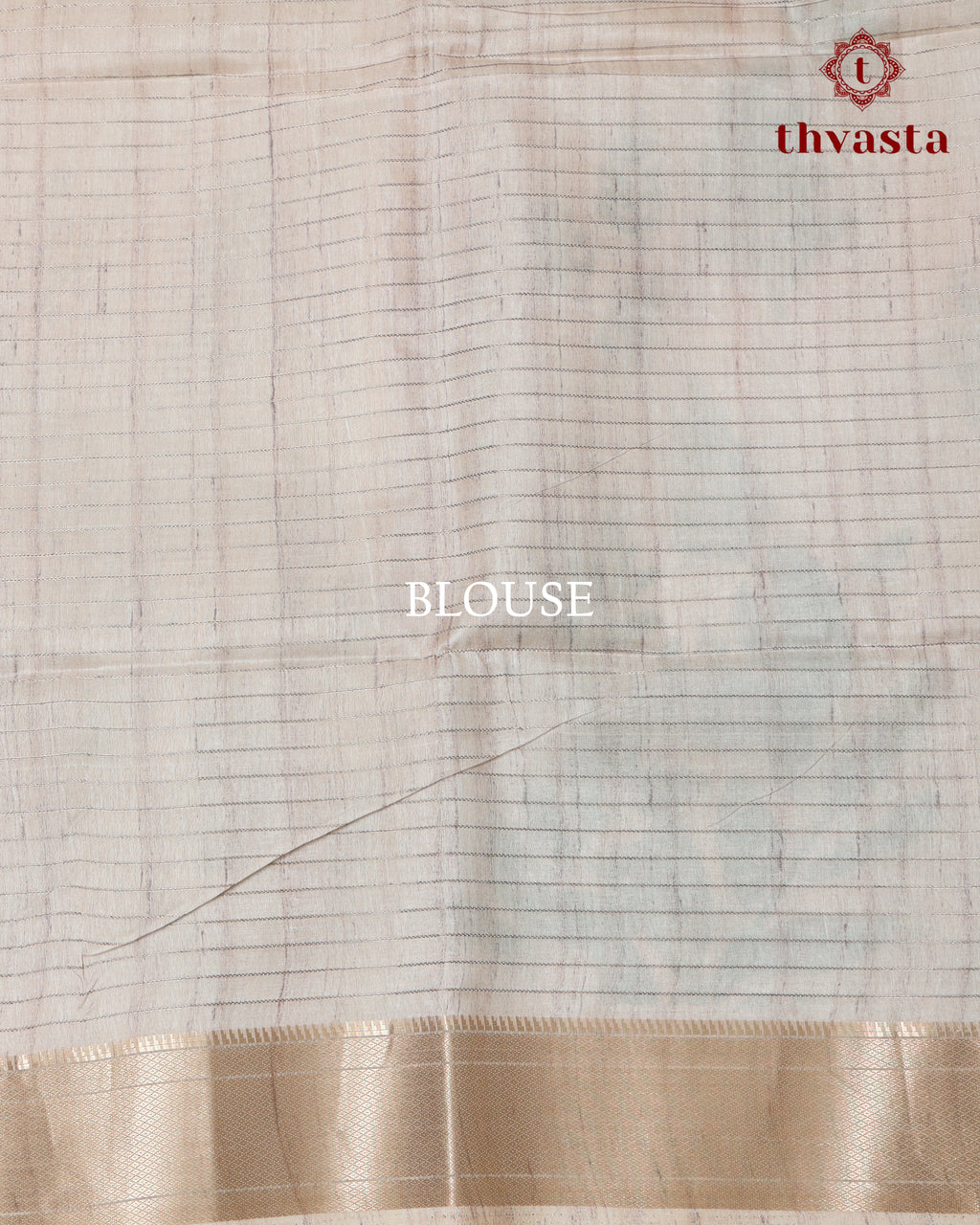 Semi Tussar Silk saree - Beige and Green