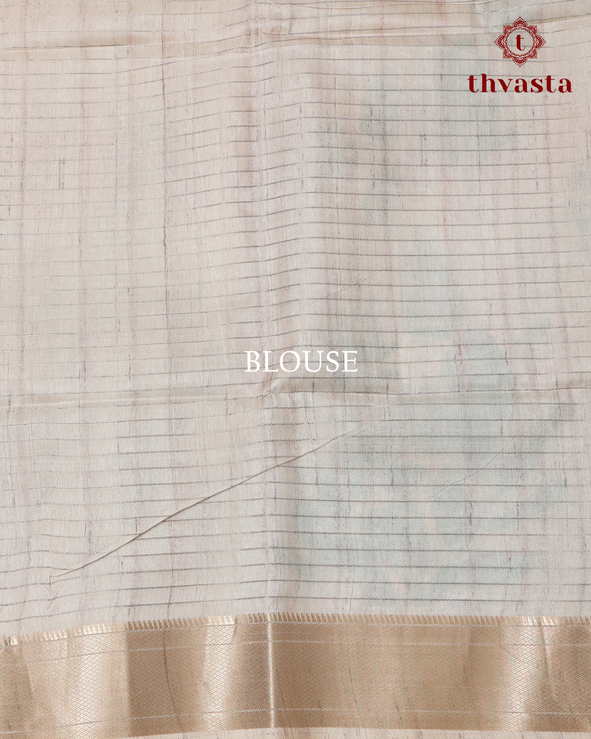 Semi Tussar Silk saree - Beige and Green