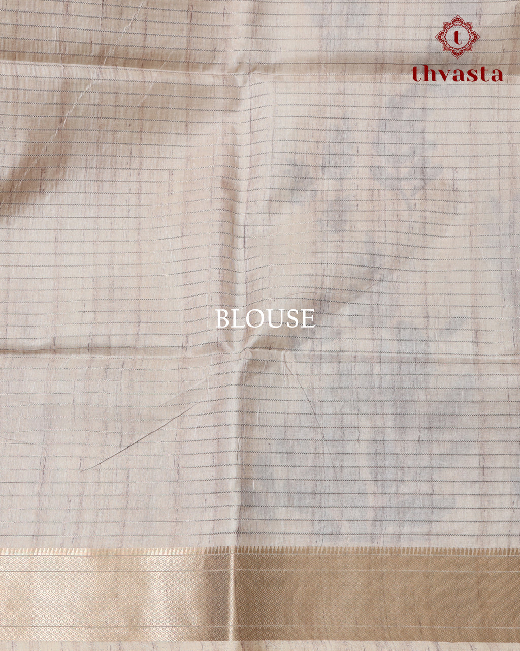 Semi Tussar Silk saree - Beige and Blue