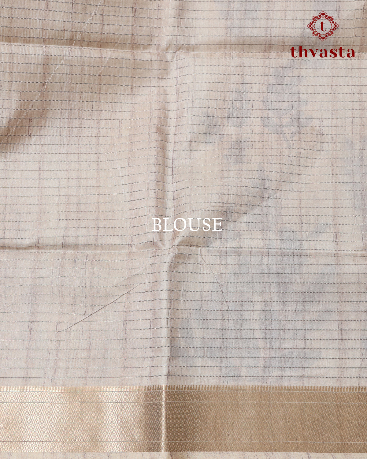 Semi Tussar Silk saree - Beige and Blue