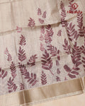 Semi Tussar Silk saree - Beige and Brown