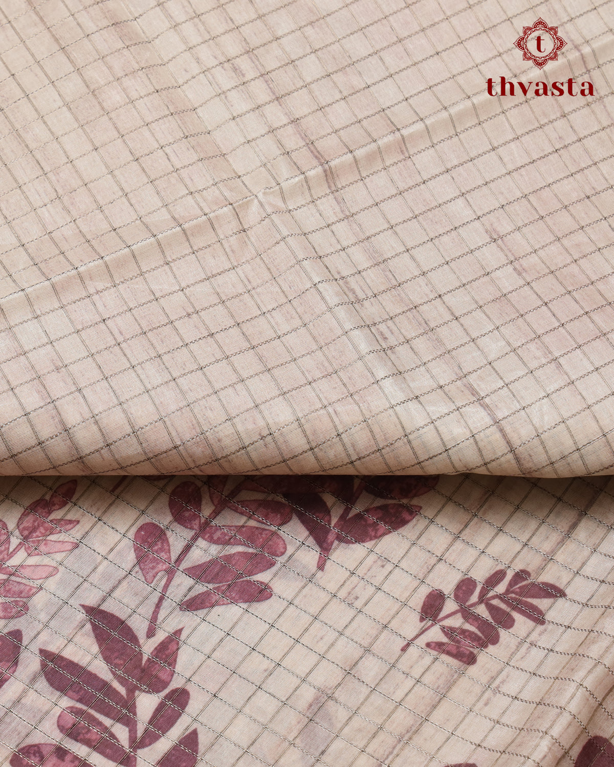 Semi Tussar Silk saree - Beige and Brown