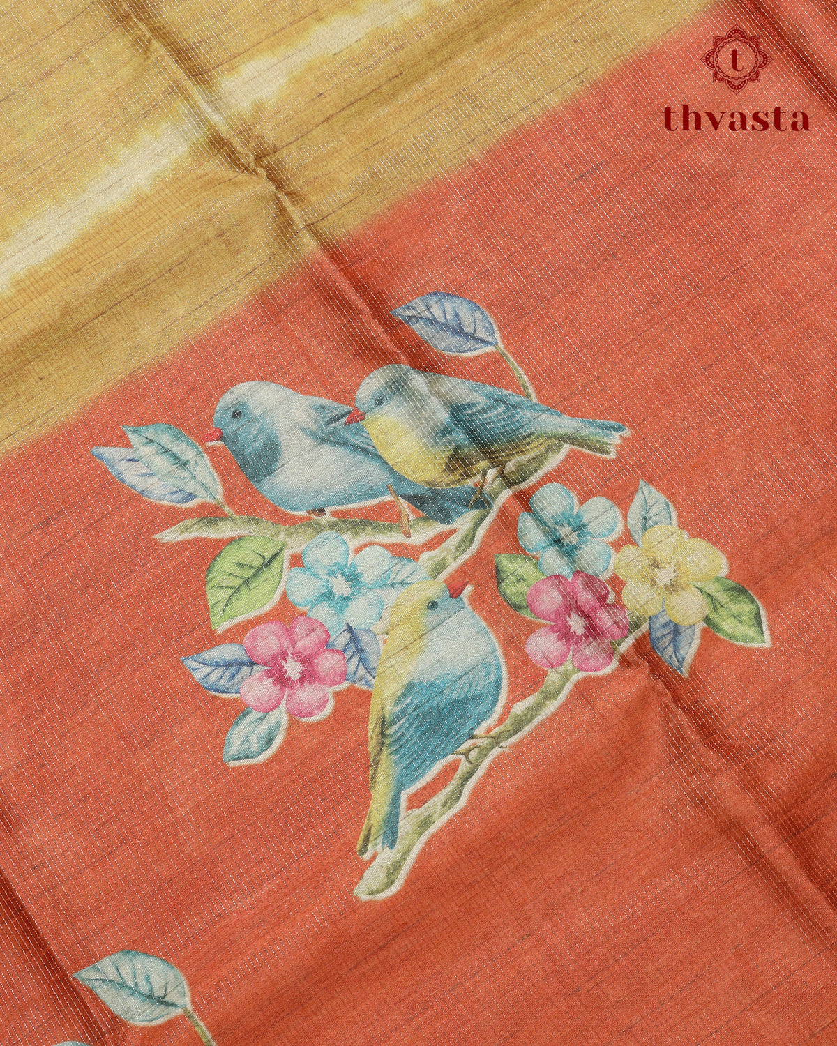 Semi Tussar Silk saree with Parrot Motifs - 01