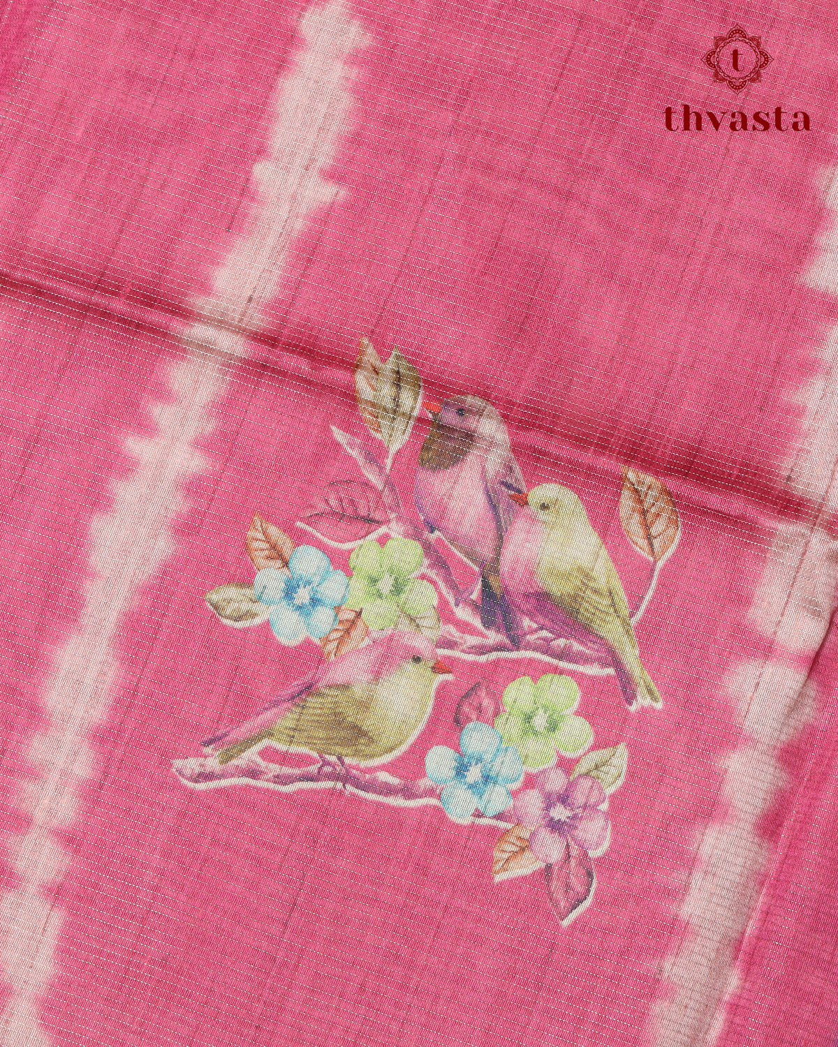 Semi Tussar Silk saree with Parrot Motifs - 02