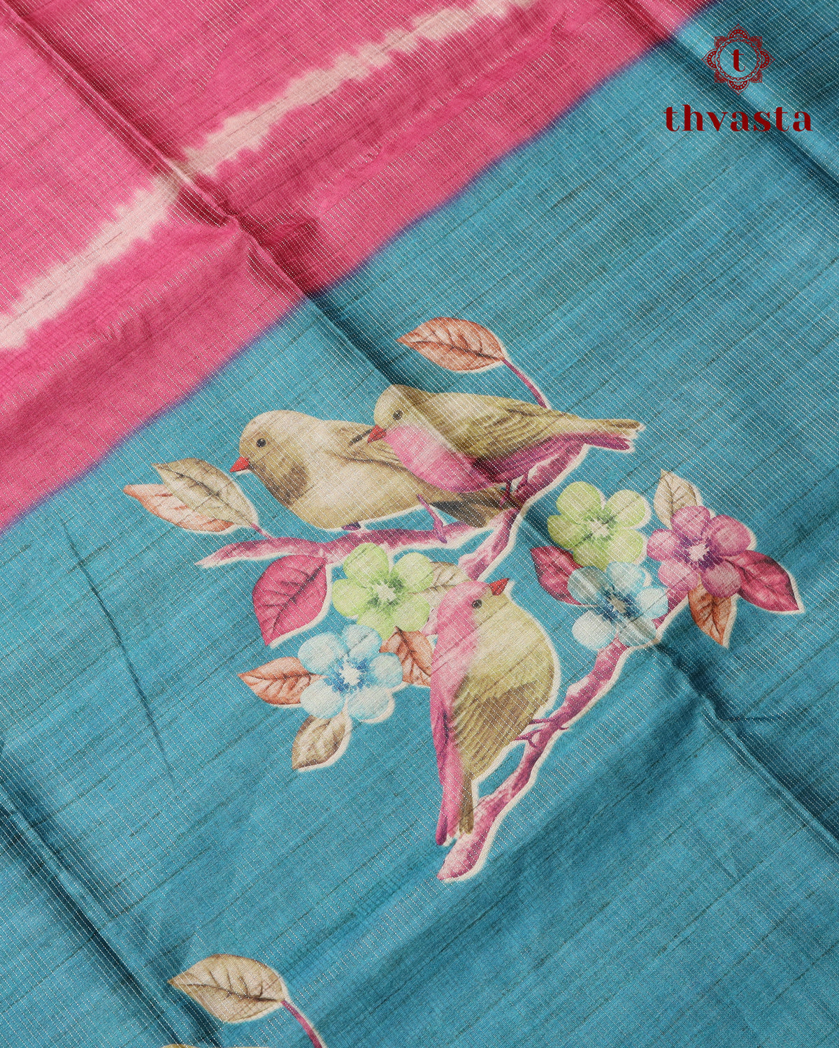 Semi Tussar Silk saree with Parrot Motifs - 02