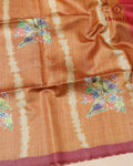 Semi Tussar Silk saree with Parrot Motifs - 03