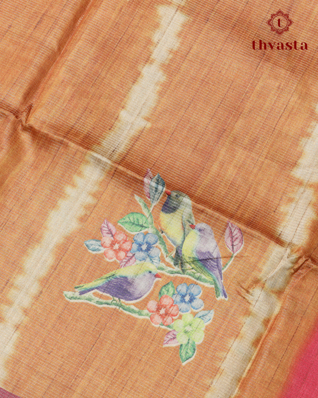Semi Tussar Silk saree with Parrot Motifs - 03