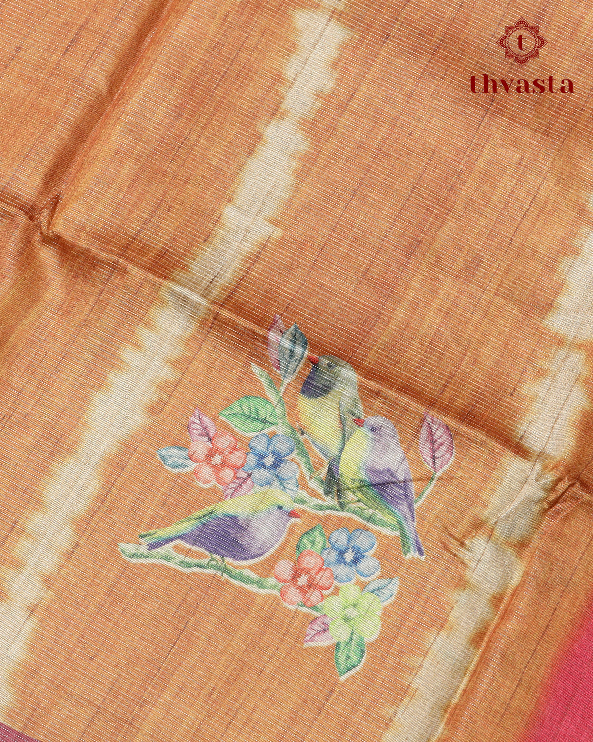 Semi Tussar Silk saree with Parrot Motifs - 03