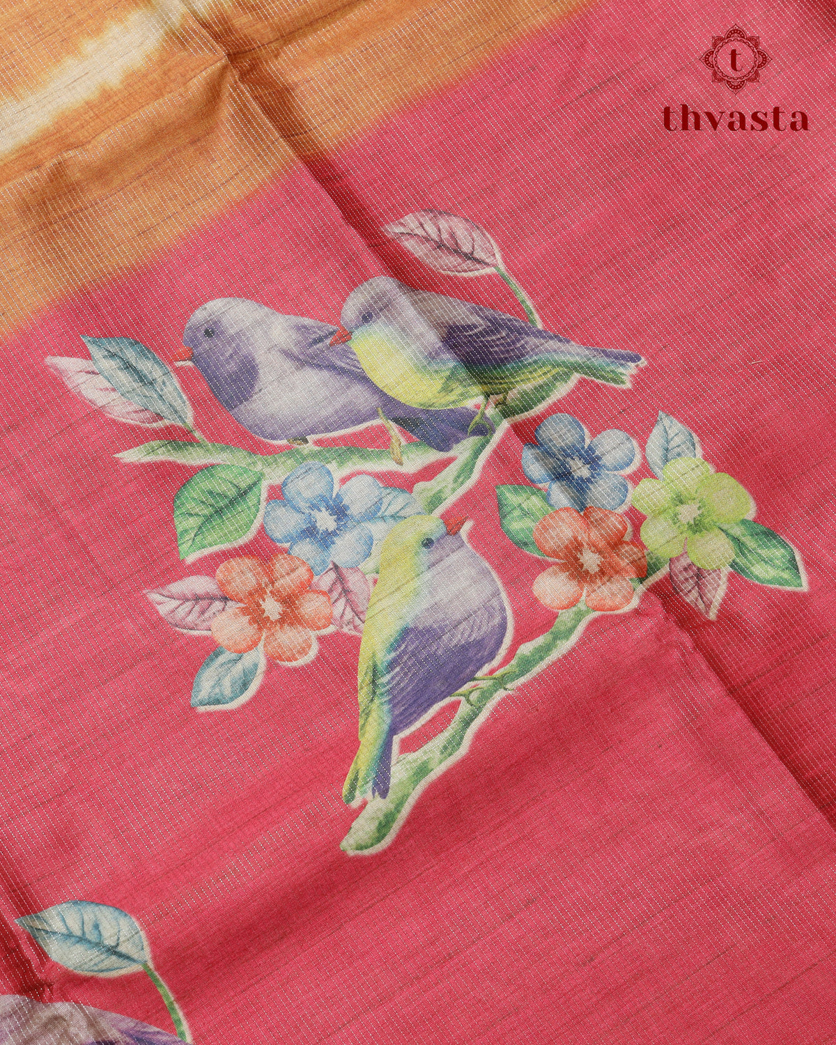 Semi Tussar Silk saree with Parrot Motifs - 03